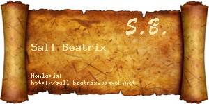 Sall Beatrix névjegykártya